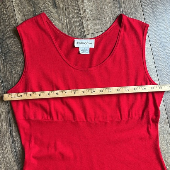 Bloomingdale's Red A-Line Maxi Dress V-Neck Sleeveless - Picture 4 of 6